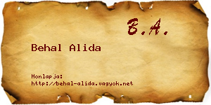 Behal Alida névjegykártya
