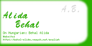 alida behal business card